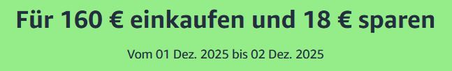 🔥 Amazon: 18€ Rabatt ab 160€ Bestellwert   Über 1.000 Artikel mit Apple, LEGO uvm.