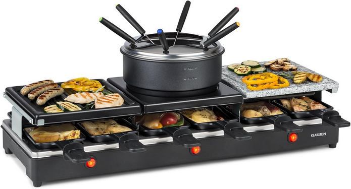 🥓 Klarstein Fonduelette XL 3 in 1 Raclette Grill & Fondue für 76,70€ (statt 98€)