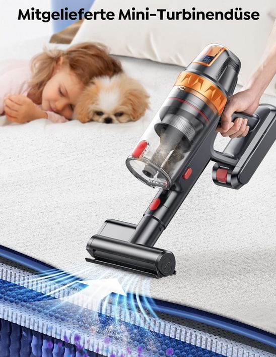🧹 SMOTURE Akku Staubsauger mit Mini Turbinendüse für 99,99€ (statt 140€)