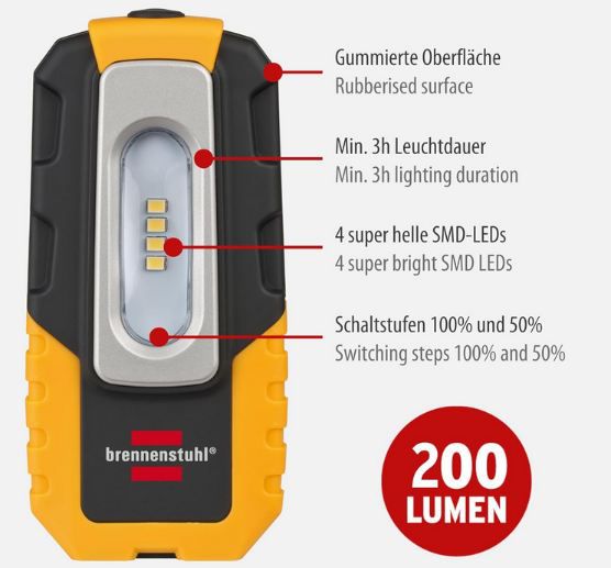 💡 Brennenstuhl HL DA 40 MH LED Akku Handleuchte für 16,33€ (statt 21€)