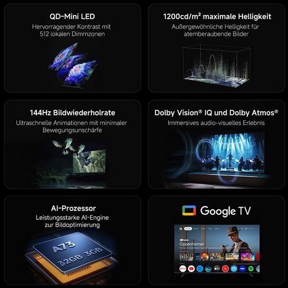 📺 Xiaomi TV S Mini 75 📺 Xiaomi TV S Mini 75 QLED Mini LED 4K TV mit 144Hz für 799€ (statt 863€)