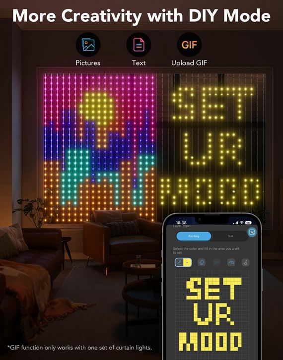 💡 Govee Curtain Lights 520 RGBIC LED Lichterkette, 2 x 1,5m für 64,99€ (statt 83€)