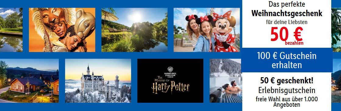 Geschenk gesucht? 🎁 Lidl Reisen: 100€ Erlebnisgutschein für 50€ - Über 1.000 Angebote! Geschenk gesucht? 🎁 Lidl Reisen: 100€ Erlebnisgutschein für 50€ Über 1.000 Angebote!