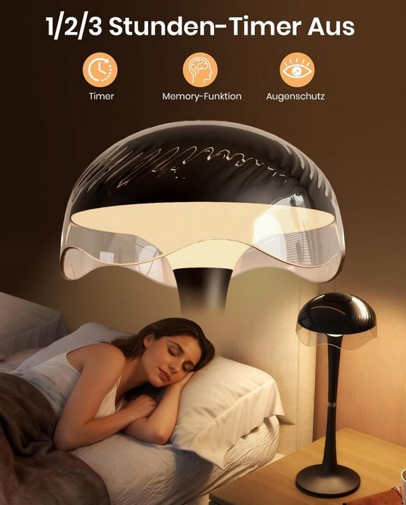 💡 Dorifun Akku LED Tischlampe mit 2700K 6000K & 8 Farben für 11,98€ (statt 20€)