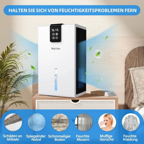 💦 Roy Yaw Luftentfeuchter mit LED Display, 2,7L für 59,49€ (statt 100€) 💦 Roy Yaw Luftentfeuchter mit LED Display, 2,7L für 59,49€ (statt 100€)