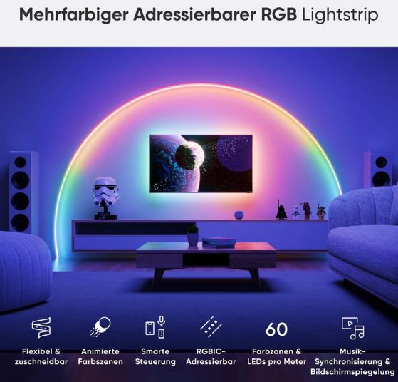 💡 Nanoleaf Matter Essentials HD RGBIC Lightstrip, 5m für 48,99€ (statt 60€)