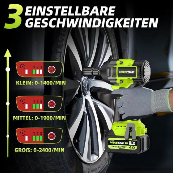 🧰 Robustrue Akku Schlagschrauber Set mit Akkus & Ladegerät für 64,99€ (statt 130€)