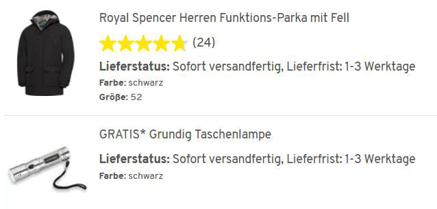 đ§„ Royal Spencer Funktions-Parka mit Fell fĂŒr 111,75⏠(statt 149âŹ) + Gratis Taschenlampe đ§„ Royal Spencer Funktions Parka mit Fell fĂŒr 111,75⏠(statt 149âŹ) + Gratis Taschenlampe