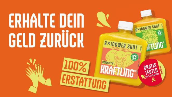 Ingwer  und Curcuma Shots von Kraftling gratis ausprobieren