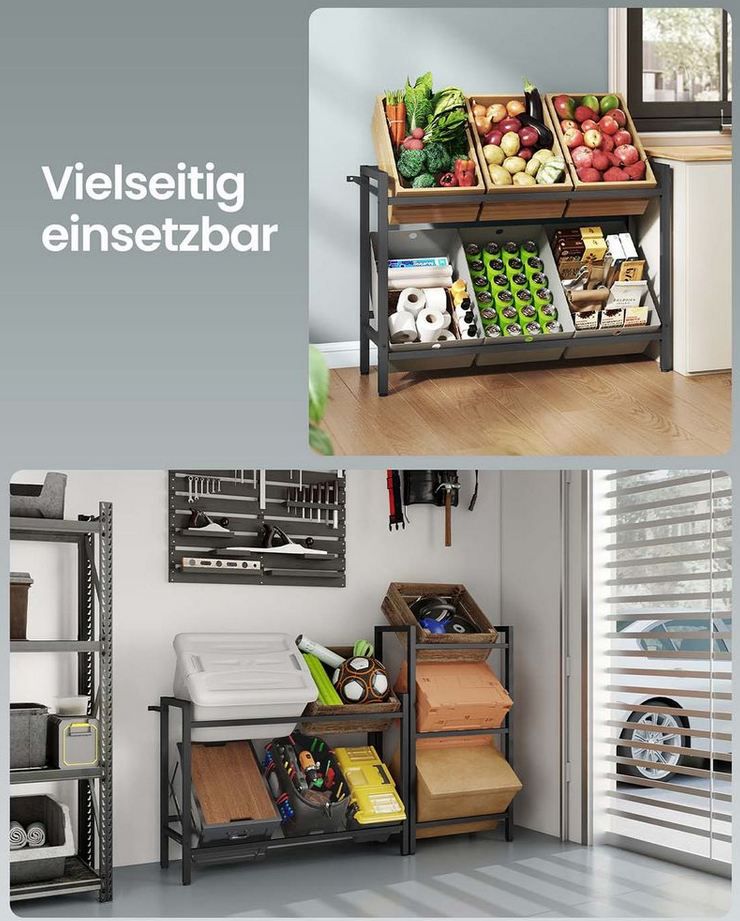 🍾 Songmics Getränkekistenregal mit 2 Ebenen für 6 Kisten für 22,99€ (statt 37€)