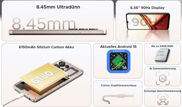 📱 DOOGEE Note 56X 6,56 📱 DOOGEE Note 56X 6,56 Android Smartphone für 79,99€ (statt 130€)