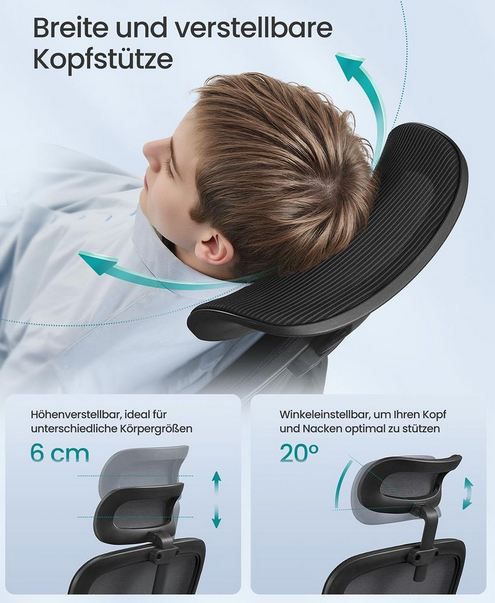 💺 Songmics Ergonomischer Bürostuhl mit Netzgewebe für 54,99€ (statt 76€)