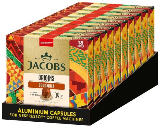☕ 180er Pack Jacobs Colombia Single Origin Kaffeekapseln ab 44€ (statt 60€)