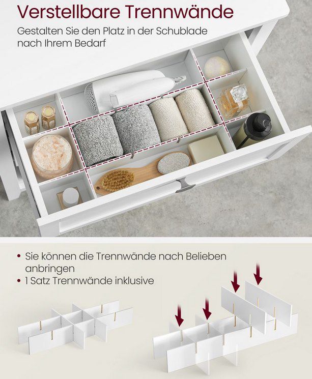 VASAGLE Badezimmerschrank mit verstellbaren Trennwänden für 53,99€ (statt 75€) VASAGLE Badezimmerschrank mit verstellbaren Trennwänden für 53,99€ (statt 75€)