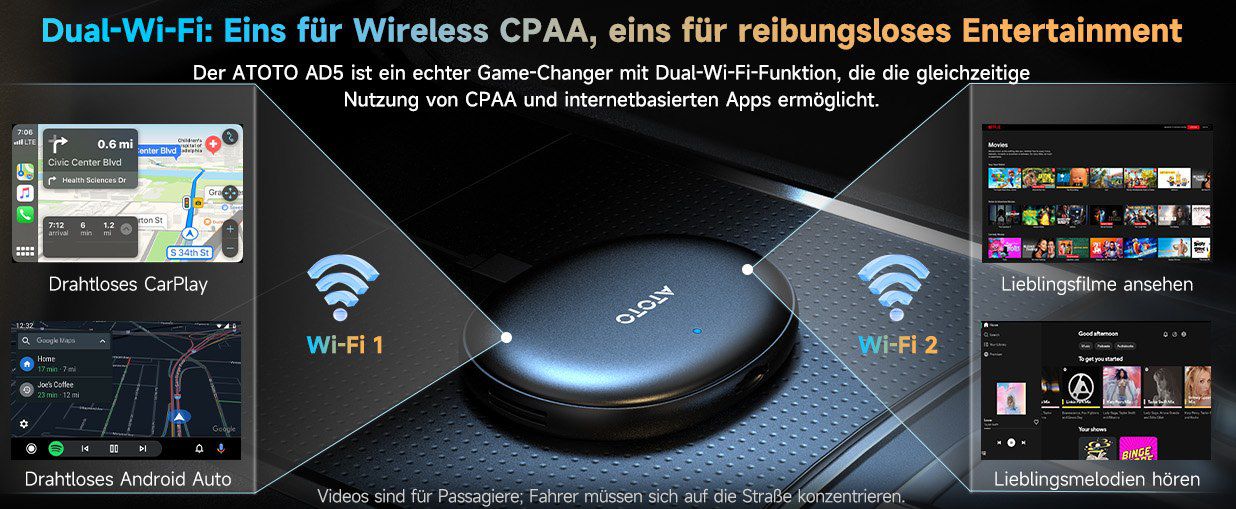 🚘 AD5 Carplay Ai Box Wireless CarPlay/Android Auto für 49,99€ (statt 60€)