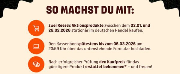 1+1  Aktion bei Reeses   ab 02.01.