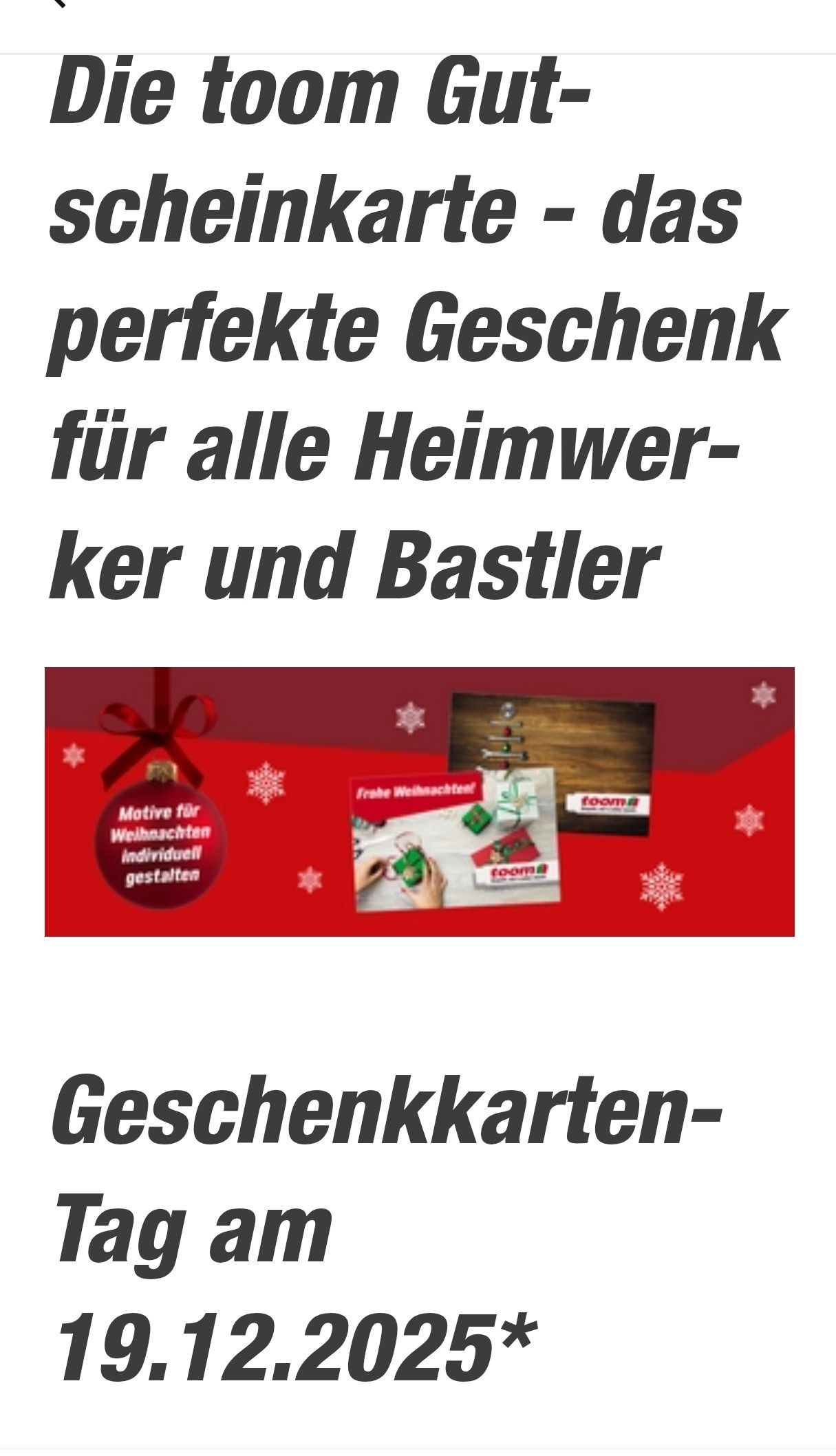Toom Gutscheintag
