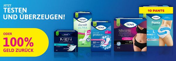 Wieder da! TENA Produkt kostenlos ausprobieren Wieder da! TENA Produkt kostenlos ausprobieren
