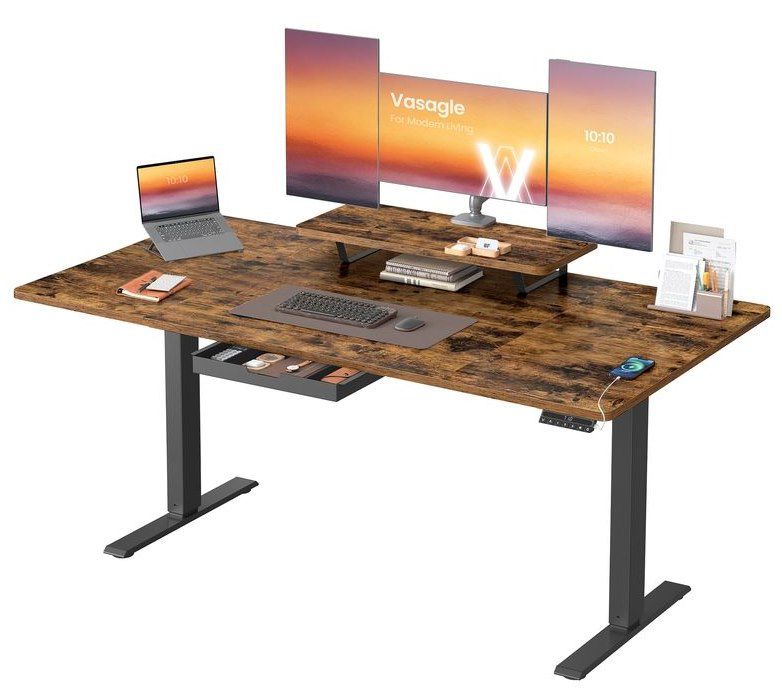 💼 VASAGLE höhenverstellbarer Schreibtisch mit USB C & Monitorständer für 105,99€ (statt 130€)