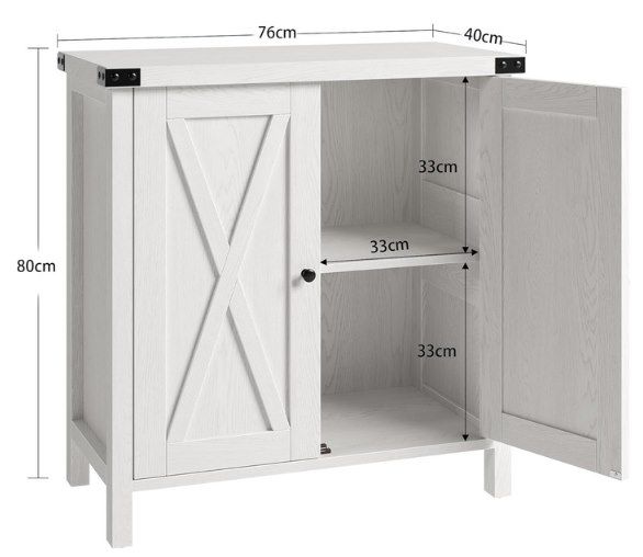 Garvee Sideboard mit Türen mit verstellbarem Regal im Landhausstil für 55,99€ (statt 80€)