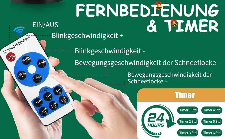 ❄️ KALAHOL LED Schneeflocken Projektor mit Fernbedienung für 10,99€ (statt 15€) ❄️ KALAHOL LED Schneeflocken Projektor mit Fernbedienung für 10,99€ (statt 15€)
