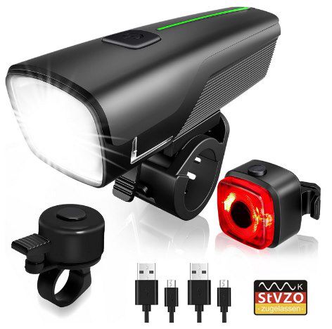 🚴‍♂️ RIDWILY LED Fahrradlicht Set mit 2.600mAh Akku & IPX5 für 14,99€ (statt 25€)