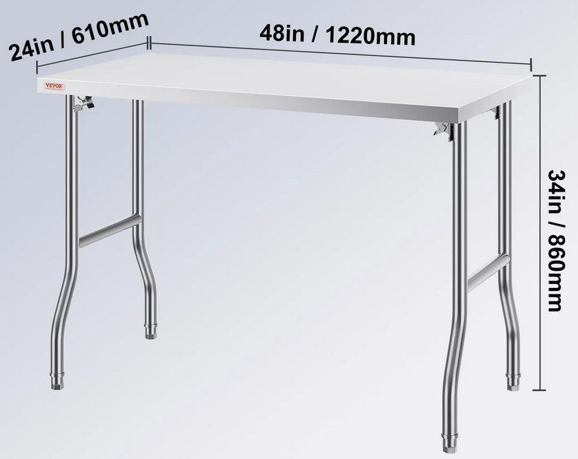 VEVOR Edelstahl Arbeitstisch (klappbar, 122x61x85cm) für 113,98€ (statt 146€)