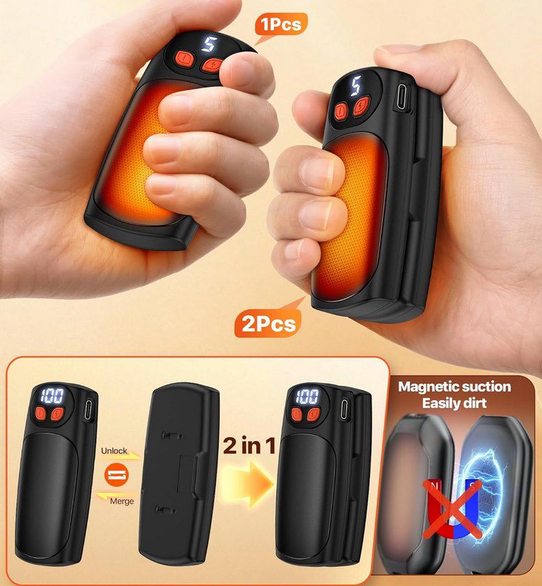 😌 2x Svintora elektr. Handwärmer mit LED Anzeige & 5 Stufen für 11,69€ (statt 15€)