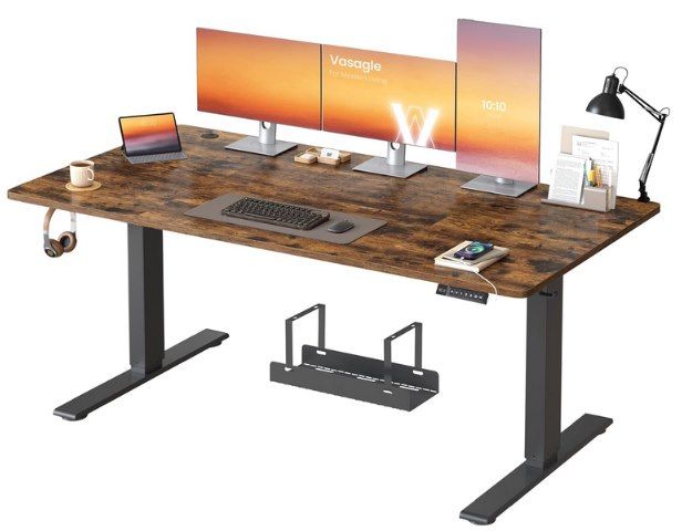 🖥️ VASAGLE höhenverstellbarer Schreibtisch mit USB C & Ablage z.B. 160x80 für 119,98€ (statt 150€)