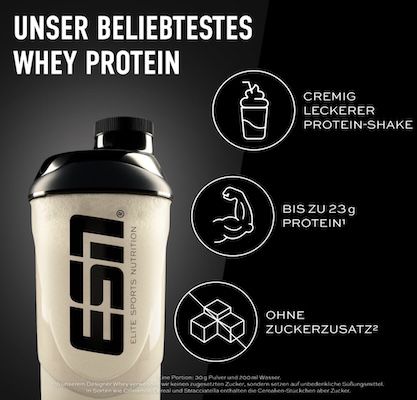 1kg ESN Designer Whey Protein Pulver, Vanilla für 30,30€ (statt 43€)