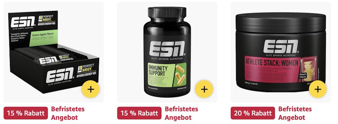 🏋️💪🏻 Amazon: ESN Sale - Protein Pulver, Omega-3 Kapseln etc. z.B. 500g Creatine für 24€ (statt 30€) 🏋️💪🏻 Amazon: ESN Sale Protein Pulver, Omega 3 Kapseln etc. z.B. 500g Creatine für 24€ (statt 30€)
