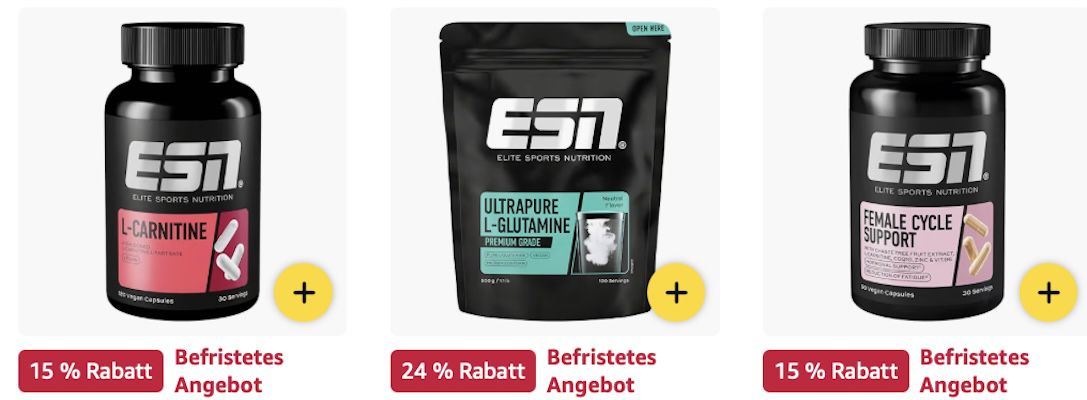 🏋️💪🏻 Amazon: ESN Sale - Protein Pulver, Omega-3 Kapseln etc. z.B. 500g Creatine für 24€ (statt 30€) 🏋️💪🏻 Amazon: ESN Sale Protein Pulver, Omega 3 Kapseln etc. z.B. 500g Creatine für 24€ (statt 30€)