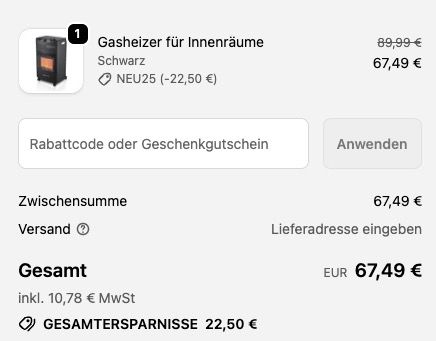 🥶 Juskys mobile Gasheizung GS42US bis 4.200 Watt für 67,49€ (statt 90€) 🥶 Juskys mobile Gasheizung GS42US bis 4.200 Watt für 67,49€ (statt 90€)