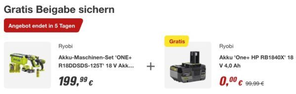 🧰 Ryobi Akku-Kombokit R18DDSDS-125T mit Kombihammer, Bohrschrauber für 179,99€ (statt 283€) 🧰 Ryobi Akku Kombokit R18DDSDS 125T mit Kombihammer, Bohrschrauber für 179,99€ (statt 283€)