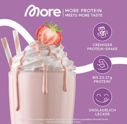 🍓 600g MORE Protein Strawberry Milkshake für 23,46€ (statt 33€) 🍓 600g MORE Protein Strawberry Milkshake für 23,46€ (statt 33€)