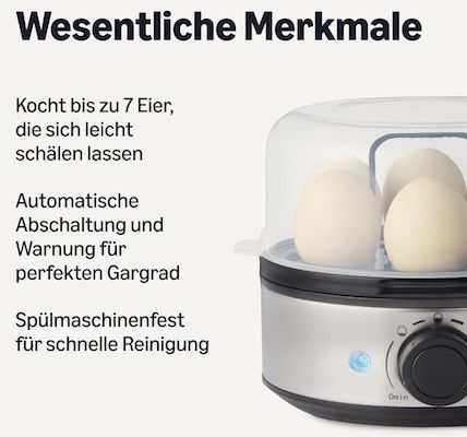 🥚 Amazon Basics Eierkocher für 16€ (statt 20€)