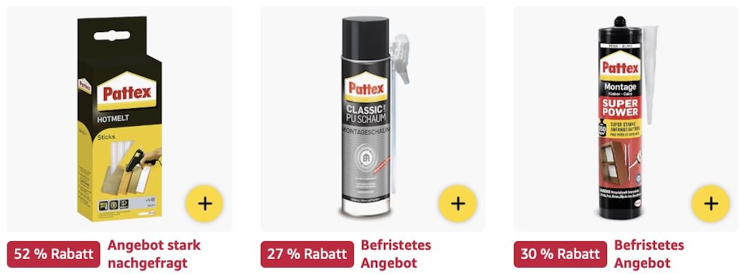 👨🏻‍🔧 Amazon: Pattex Sale – Sekunden , Montage , Spezialkleber & mehr z.B. 650g Kraftkleber für 9,89€ (statt 14€)