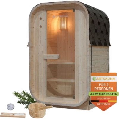 🌿 Artsauna Fasssauna Nolvik S Cube mit 3,6kW Ofen für 954,95€ (statt 1.299€)