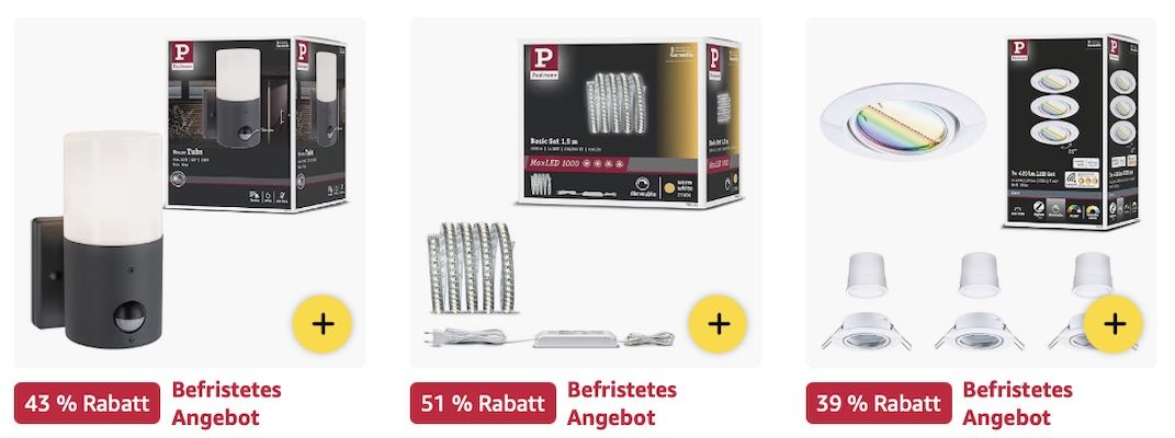 🌈💡 Amazon: Paulmann Big Sale z.B. SmartHome MaxLED 500 LED Strip Basisset für 99€ (statt 117€)