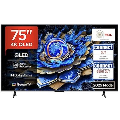 📺 TCL 75T69C – 75 Zoll QLED 4K Smart TV für 549€ (statt 599€)