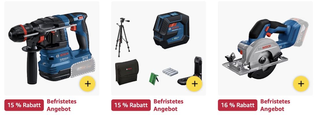 🔝🛠️ Amazon: Bosch Professional Megadeals z.B. BITURBO Akku Drehschlagschrauber für 237€ (statt 289€)
