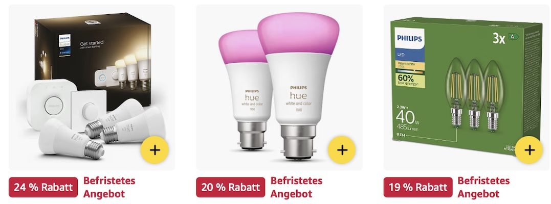 💡 Amazon: Philips Hue Leuchtmittel Megasale z.B. 3er Starter Set inkl. Smart Button und Bridge für 76€ (statt 85€) 💡 Amazon: Philips Hue Leuchtmittel Megasale z.B. 3er Starter Set inkl. Smart Button und Bridge für 76€ (statt 85€)