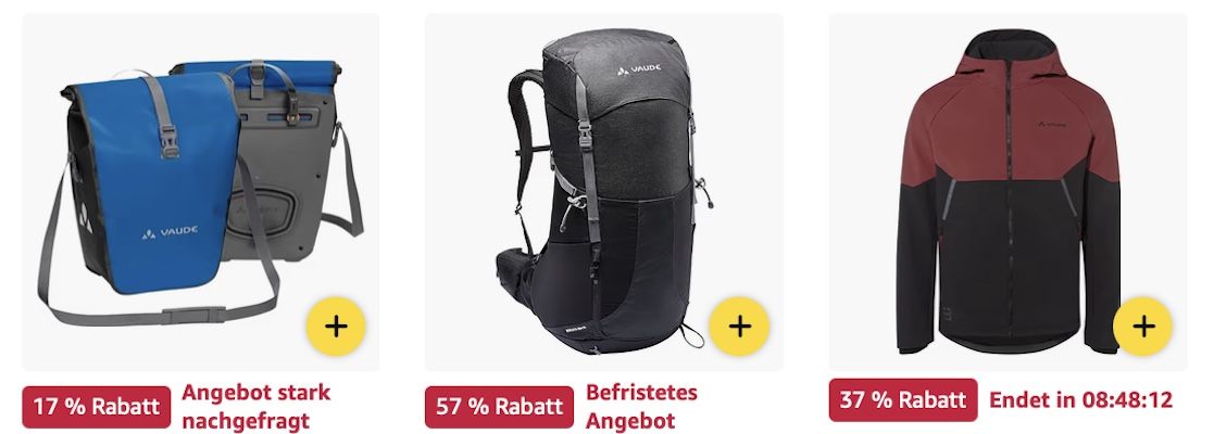 🚴🏻🔥 Amazon: VAUDE Mega Sale z.B. Wanderrucksack für 77€ (statt 130€)
