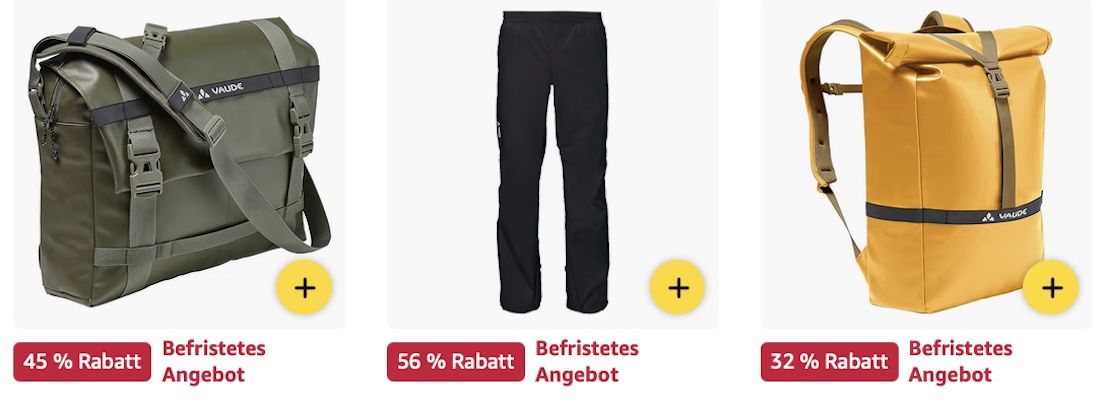 🚴🏻🔥 Amazon: VAUDE Mega Sale z.B. Wanderrucksack für 77€ (statt 130€)