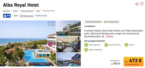 Alba Royal Colakli mit 5⭐ (HC 97%) Side 🏖️☀️ 1 Woche inkl. Flügen, Transfers & AI Plus ab 473€ p.P. Alba Royal Colakli mit 5⭐ (HC 97%) Side 🏖️☀️ 1 Woche inkl. Flügen, Transfers & AI Plus ab 473€ p.P.