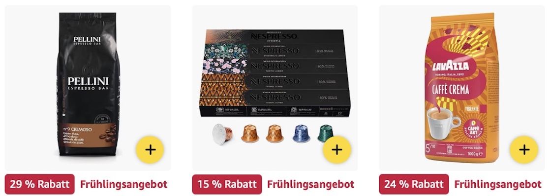 🤑🔝☕️ Amazon: Kaffeebohnen, Pads & Kapseln in Frühlings Deals z.B. 1kg Caffè Corsini für 17€ (statt 28€)