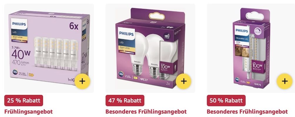 💡 Amazon: Philips Hue Leuchtmittel Frühlings Sale z.B. 3er Starter Set inkl. Smart Button und Bridge für 67€ (statt 85€)