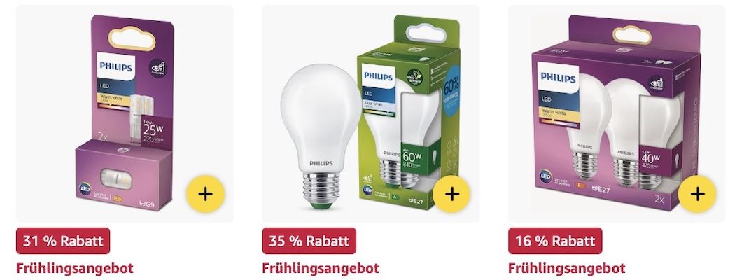 💡 Amazon: Philips Hue Leuchtmittel Frühlings Sale z.B. 3er Starter Set inkl. Smart Button und Bridge für 67€ (statt 85€)