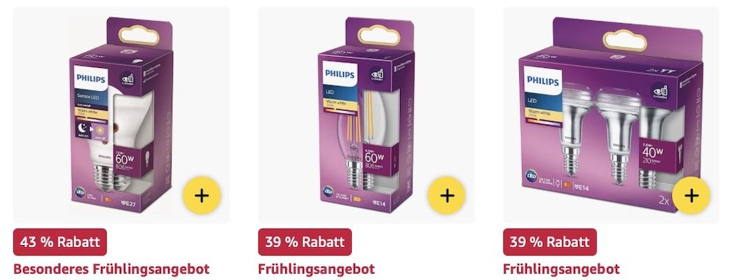 💡 Amazon: Philips Hue Leuchtmittel Frühlings Sale z.B. 3er Starter Set inkl. Smart Button und Bridge für 67€ (statt 85€)