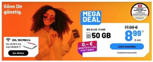 📱Sim.de Allnet Flat mit 3GB 5G für 2,99€ mtl. oder 50GB für 8,99€   auch monatlich kündbar